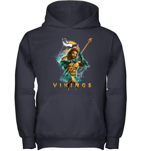 NFL Minnesota Vikings Aquaman DC Football Sports zTYl6tXKU4W youth hoodie 43 95 151514 front navy