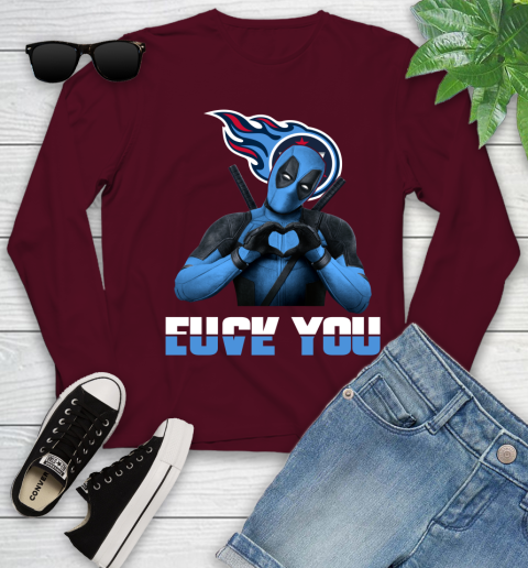 NHL Tennessee Titans Deadpool Love You Fuck You Football Sports Youth Long Sleeve 6