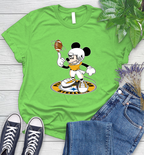 NFL Football Pittsburgh Steelers Cheerful Mickey Disney Shirt Women's T-Shirt 10