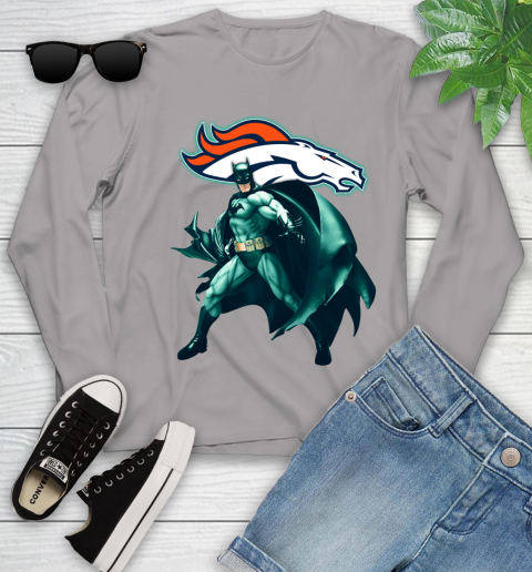 NFL Batman Football Sports Denver Broncos Youth Long Sleeve 5