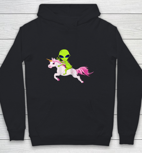 Alien Shirt Alien Riding Unicorn Youth Hoodie