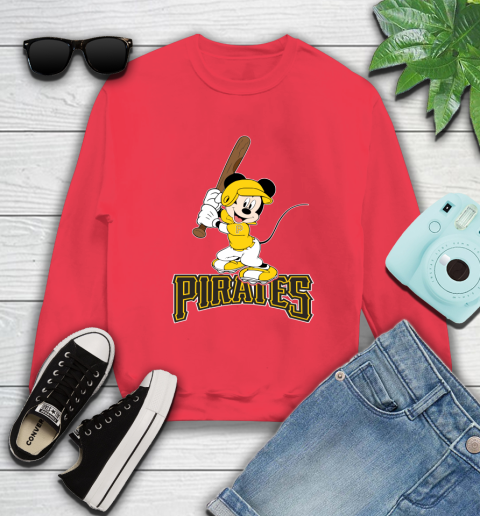 MLB Baseball Pittsburgh Pirates Cheerful Mickey Mouse Shirt Sweatshirt 10