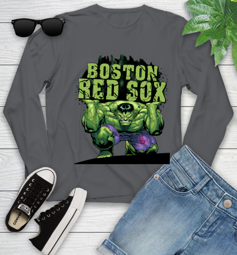 Boston Red Sox MLB Baseball Incredible Hulk Marvel Avengers Sports Youth Long Sleeve 8
