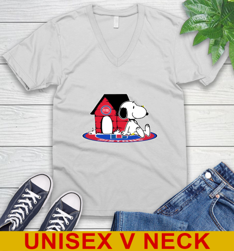 NBA Basketball Detroit Pistons Snoopy The Peanuts Movie Shirt V-Neck T-Shirt