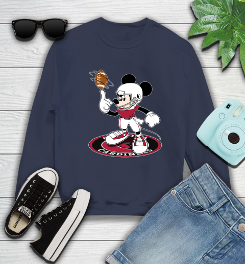 NFL Football Arizona Cardinals Cheerful Mickey Disney Shirt fish pond Sweatshirt 3