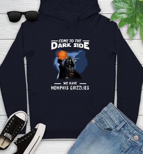 NBA Come To The Dark Side We Have Memphis Grizzlies Star Wars Darth Vader Basketball Youth Hoodie 3