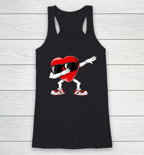 Dabbing Heart Funny Gifts Mens Kids Boys Valentines Day Racerback Tank