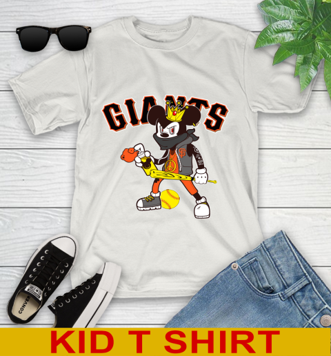 San Francisco Giants MLB Baseball Mickey Peace Sign Sports Youth T-Shirt 12