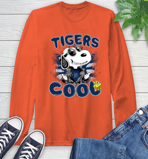 MLB Baseball Detroit Tigers Cool Snoopy Shirt Long Sleeve T-Shirt 4
