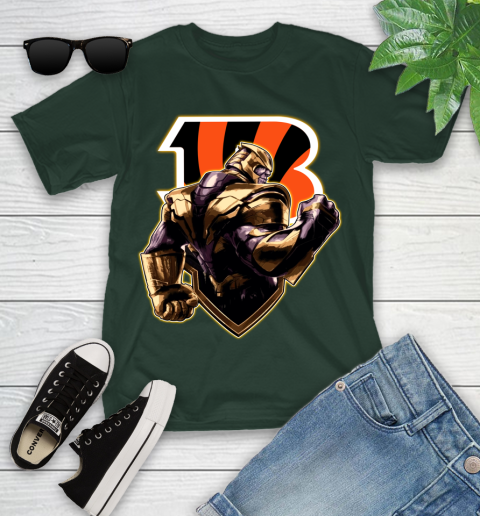 NFL Thanos Avengers Endgame Football Sports Cincinnati Bengals Youth T-Shirt 5