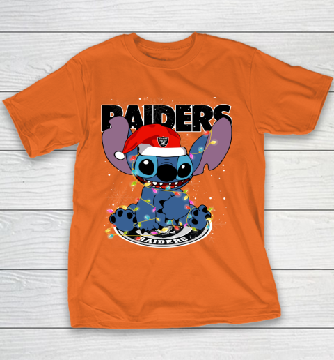 Oakland Raiders NFL Football noel stitch Christmas Youth T-Shirt 3