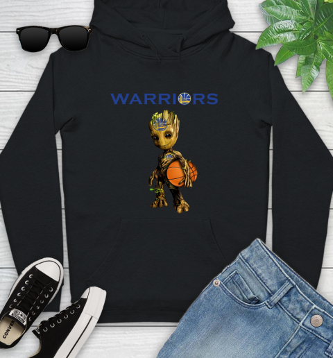 Golden State Warriors NBA Basketball Groot Marvel Guardians Of The Galaxy Youth Hoodie 2