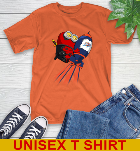 NBA Basketball Oklahoma City Thunder Deadpool Minion Marvel Shirt T-Shirt 4