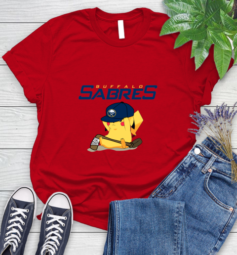 NHL Pikachu Hockey Sports Buffalo Sabres Women's T-Shirt 9