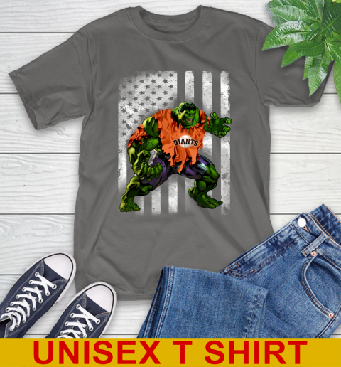 San Francisco Giants Hulk Marvel Avengers MLB Baseball American Flag T-Shirt 10