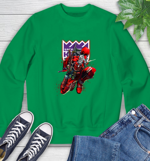 NBA Deadpool Marvel Comics Sports Basketball Sacramento Kings Sweatshirt 6