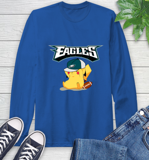NFL Pikachu Football Sports Philadelphia Eagles Long Sleeve T-Shirt 9
