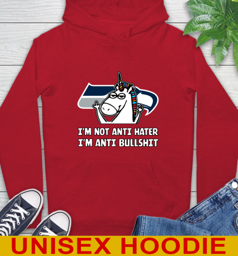 Seattle Seahawks NFL Football Unicorn I'm Not Anti Hater I'm Anti Bullshit Hoodie 10