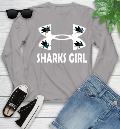 NHL San Jose Sharks Girl Under Armour Hockey Sports Youth Long Sleeve 5