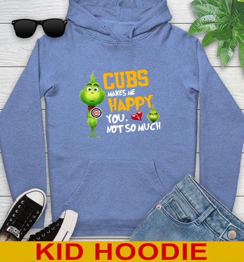 MLB Chicago Cubs Makes Me Happy You Not So Much Grinch Baseball Sports Youth Hoodie 12