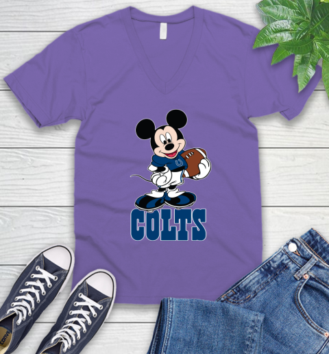 NFL Football Indianapolis Colts Cheerful Mickey Mouse Shirt V-Neck T-Shirt 9