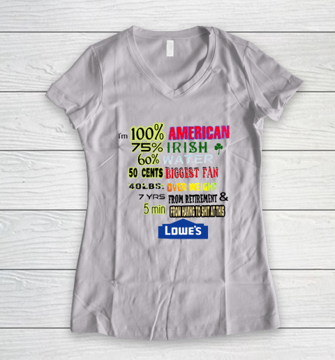 I'm 100 American 70 Irish Women's V-Neck T-Shirt