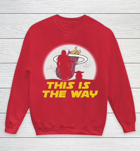 Miami Heat NBA Basketball Star Wars Yoda And Mandalorian This Is The Way Youth Sweatshirt 7