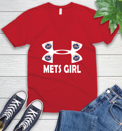 MLB New York Mets Under Armour Baseball Sports V-Neck T-Shirt 6