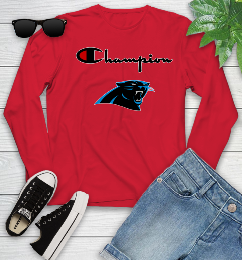 NFL Football Carolina Panthers Champion Shirt Youth Long Sleeve 9