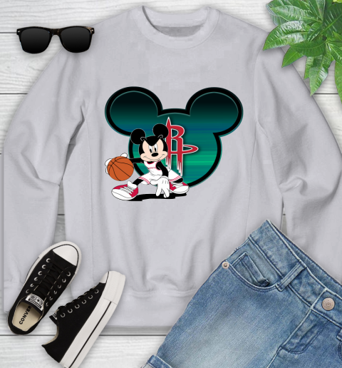 NBA Houston Rockets Mickey Mouse Disney Basketball Youth Sweatshirt 4