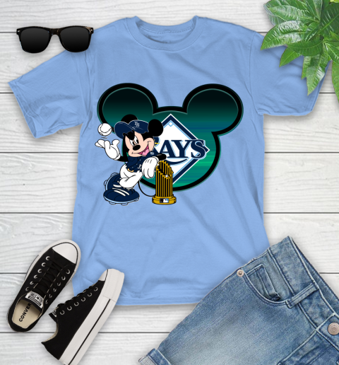 MLB Tampa Bay Rays The Commissioner's Trophy Mickey Mouse Disney Youth T-Shirt 11
