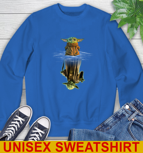 Mandalorian Baby Yoda star wars water reflection Sweatshirt 11