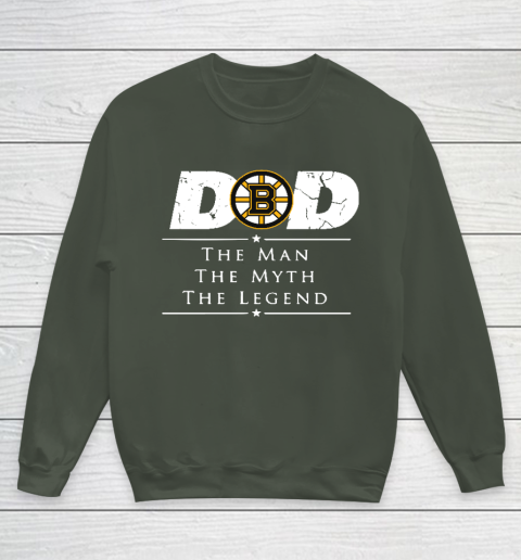 Boston Bruins NHL Ice Hockey Dad The Man The Myth The Legend Youth Sweatshirt 8