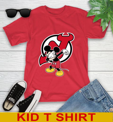 New Jersey Devils NHL Hockey Dabbing Mickey Disney Sports Youth T-Shirt 11 New Jersey Devils NHL Hockey Dabbing Mickey Disney Sports Youth T-Shirt - Image 11