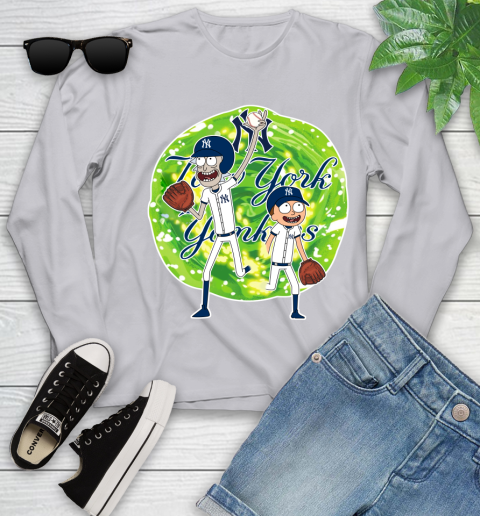 MLB New York Yankees Rick And Morty Baseball Sports Youth Long Sleeve 5