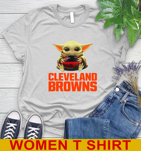 NFL Football Cleveland Browns Baby Yoda Star Wars Shirt Women's T-Shirt