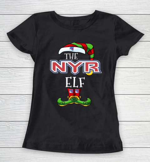 New York Rangers Christmas ELF Funny NHL Women's T-Shirt