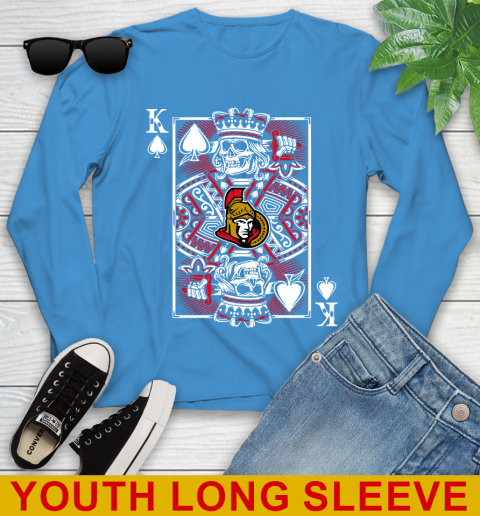 Ottawa Senators NHL Hockey The King Of Spades Death Cards Shirt Youth Long Sleeve 8