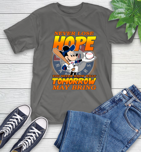 Texas Rangers MLB Baseball Mickey Disney Never Lose Hope T-Shirt 10