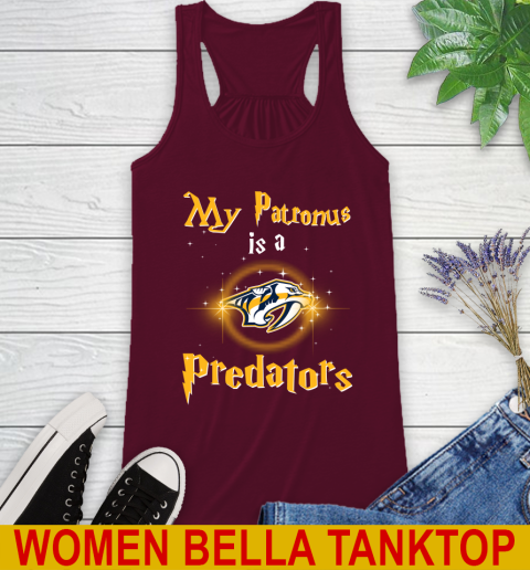 NHL Hockey Harry Potter My Patronus Is A Nashville Predators Racerback Tank 2
