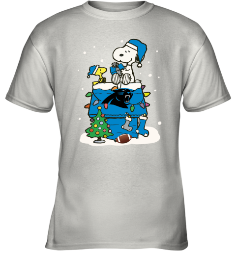 A Happy Christmas With Carolia Panthers Snoopy Youth T-Shirt