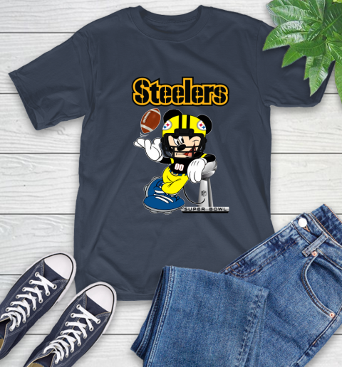 NFL Pittsburgh Steelers Mickey Mouse Disney Super Bowl Football T Shirt T-Shirt 4