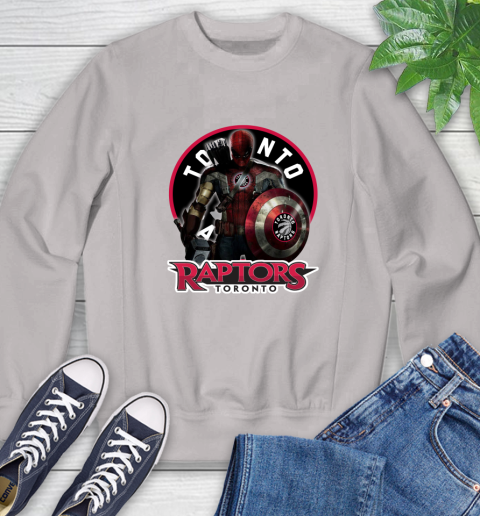 Toronto Raptors NBA Basketball Captain America Thor Spider Man Hawkeye Avengers Sweatshirt 12