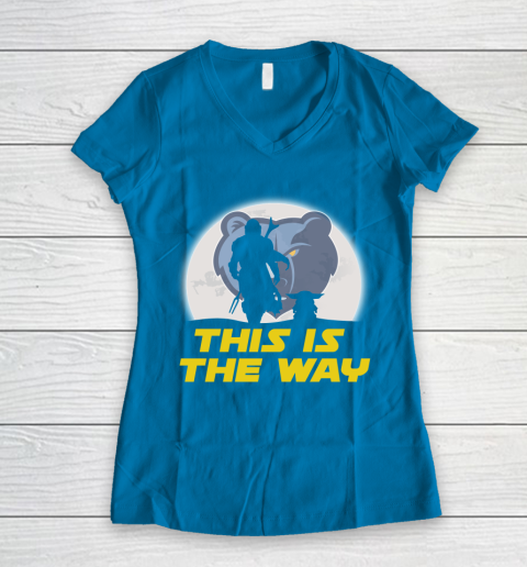 Memphis Grizzlies NBA Basketball Star Wars Yoda And Mandalorian This Is The Way Women's V-Neck T-Shirt 5