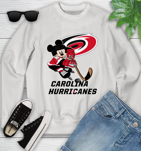 NHL Carolina Hurricanes Mickey Mouse Disney Hockey T Shirt Youth Sweatshirt