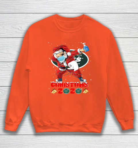 New York Jets Funny Santa Claus Dabbing Christmas 2020 NFL Sweatshirt 3