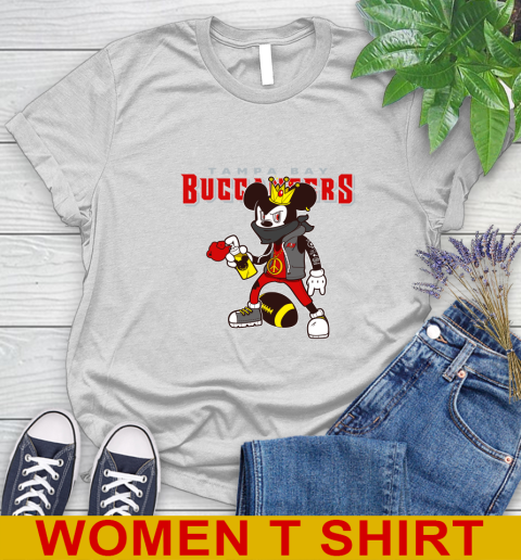 Tampa Bay Buccaneers NFL Football Mickey Peace Sign Sports Women's T-Shirt