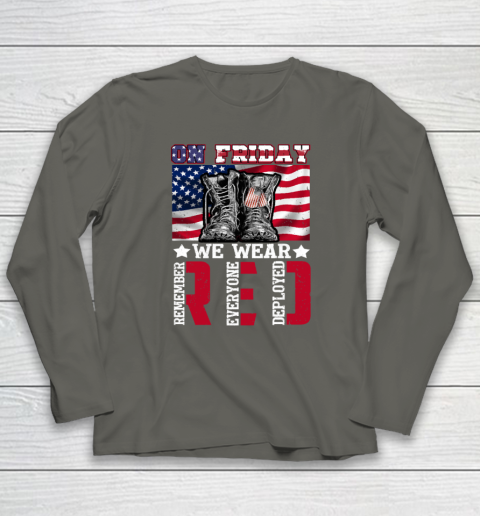 On Friday We Wear Red Remember Everyone Deployed Long Sleeve T-Shirt 4