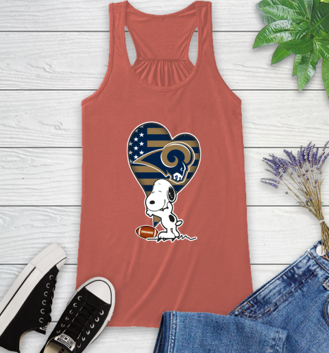 Los Angeles Rams NFL Football The Peanuts Movie Adorable Snoopy Racerback Tank 4