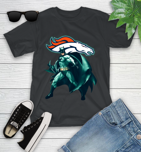 NFL Batman Football Sports Denver Broncos Youth T-Shirt 2